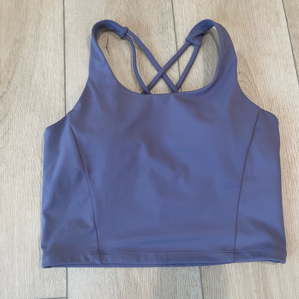 Mauve longline sports bra